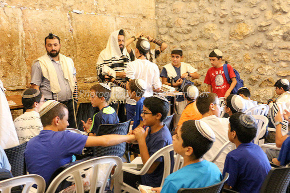 Class of Boys Praying at Kotel 5