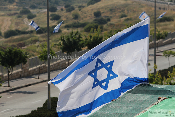 Israeli Flag on Verandah