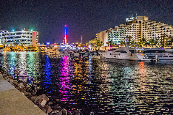 Hotels on Lagoon at Night 180603-4