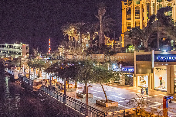 Eilat Promenade with Queen of Sheba Hotel in Background 181008-24
