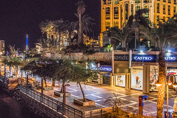 Eilat Promenade with Queen of Sheba Hotel in Background 181008-23