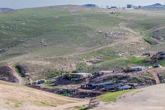 Illegal Settlement at Khan al-Ahmar on Other Side of Highway #1
