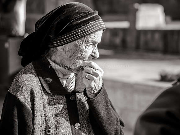 Elderly Lady in Contemplation on Temple Mount