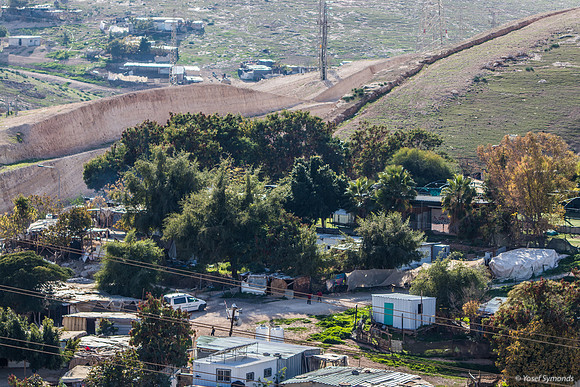 Illegal Palestinian Settlements Straddling Both Sides Highway #1