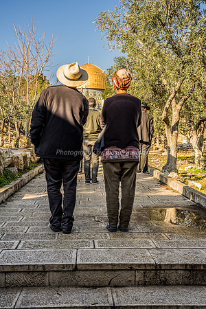 Contemplating in Front of the Dome of the Rock 190212-1