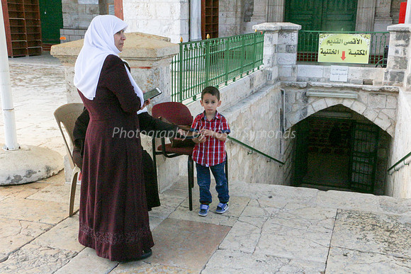 Arab Lady Outside Entranceway to Al Aksa Mosque
