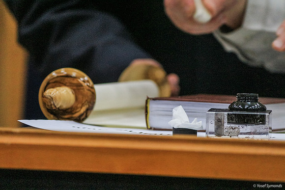 Scribe and Artifacts of Hachnasat Sefer Yehoshua 140213-35