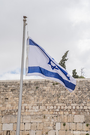 Israeli Flag at Kotel 190509-3