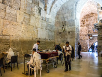 Quiet Prayer in Tunnel Area of Western Wall 190509-7
