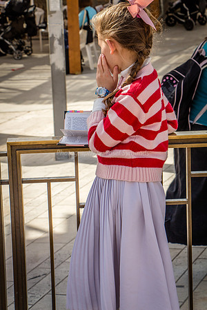 Pensive Prayer at Western Wall 2