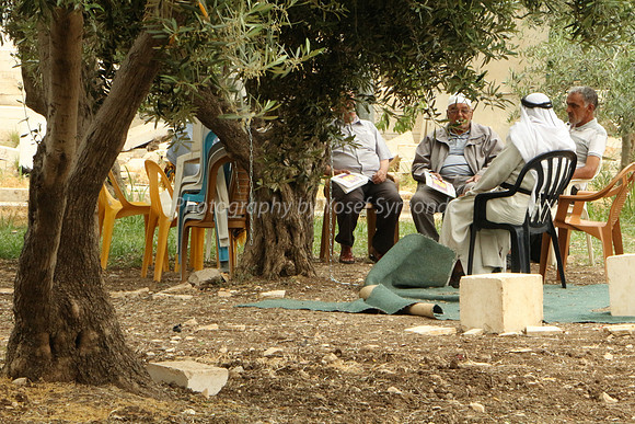 Study Group Preparing for Independence Day with Blue and White Chairs