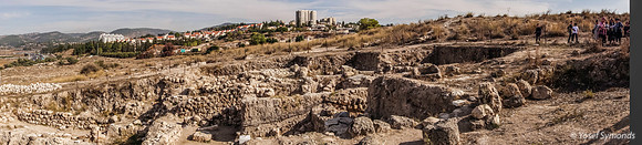 Panorama Looking North at Excavations  Beit Shemesh in Background 191121-4