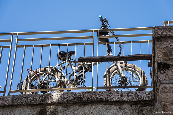 Bicycle On Old City Wall DSC04689