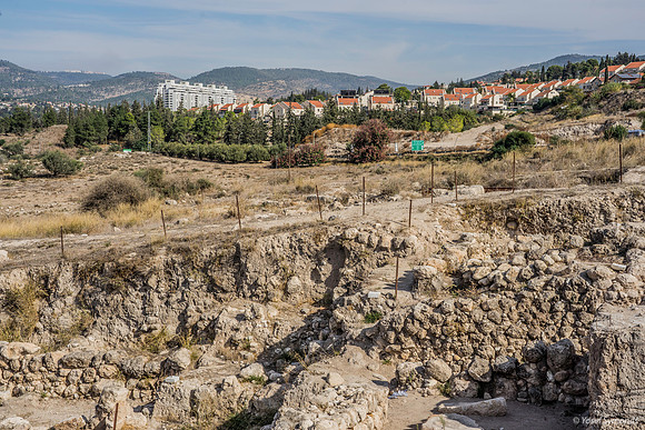 Looking North-East at Beit Shemesh Past Excavations and Route #38 in Midground 191121-2