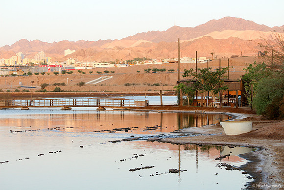 Southern Lake with Eilat in Background 170829-1