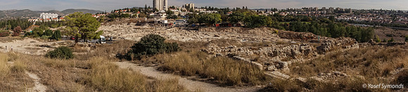 Panorama Looking North at Excavations  Beit Shemesh in Background 191121-2