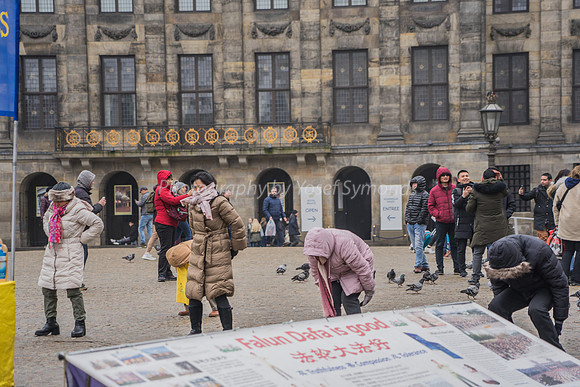 Falun Gong Demonstrators in Action Amsterdam 190131-4