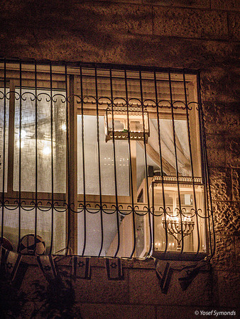 Flying High Chanukiah in Window 191228-1