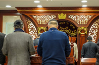 Minyan in Great Synagogue Building Jerusalem 200303-2