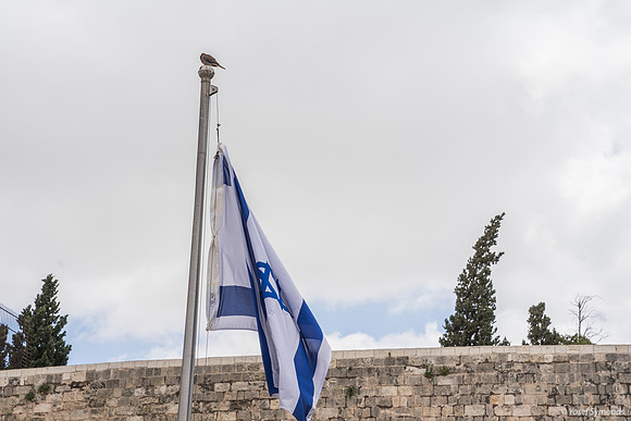 Israeli Flag at Kotel 190509-3