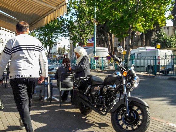 Motorcycle on Sidewalk 1