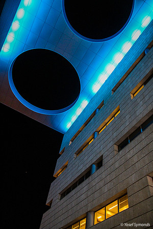 Blue Building at Night