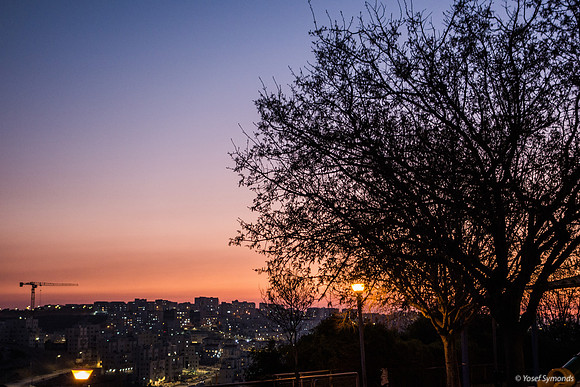 Looking at Ramat Beit Shemesh Gimmel Sunset 200316-3